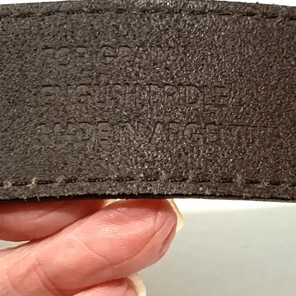 Carhartt Thrashed Belt Vintage Brown Top Grain Leather Work Wear Men's Sz 50